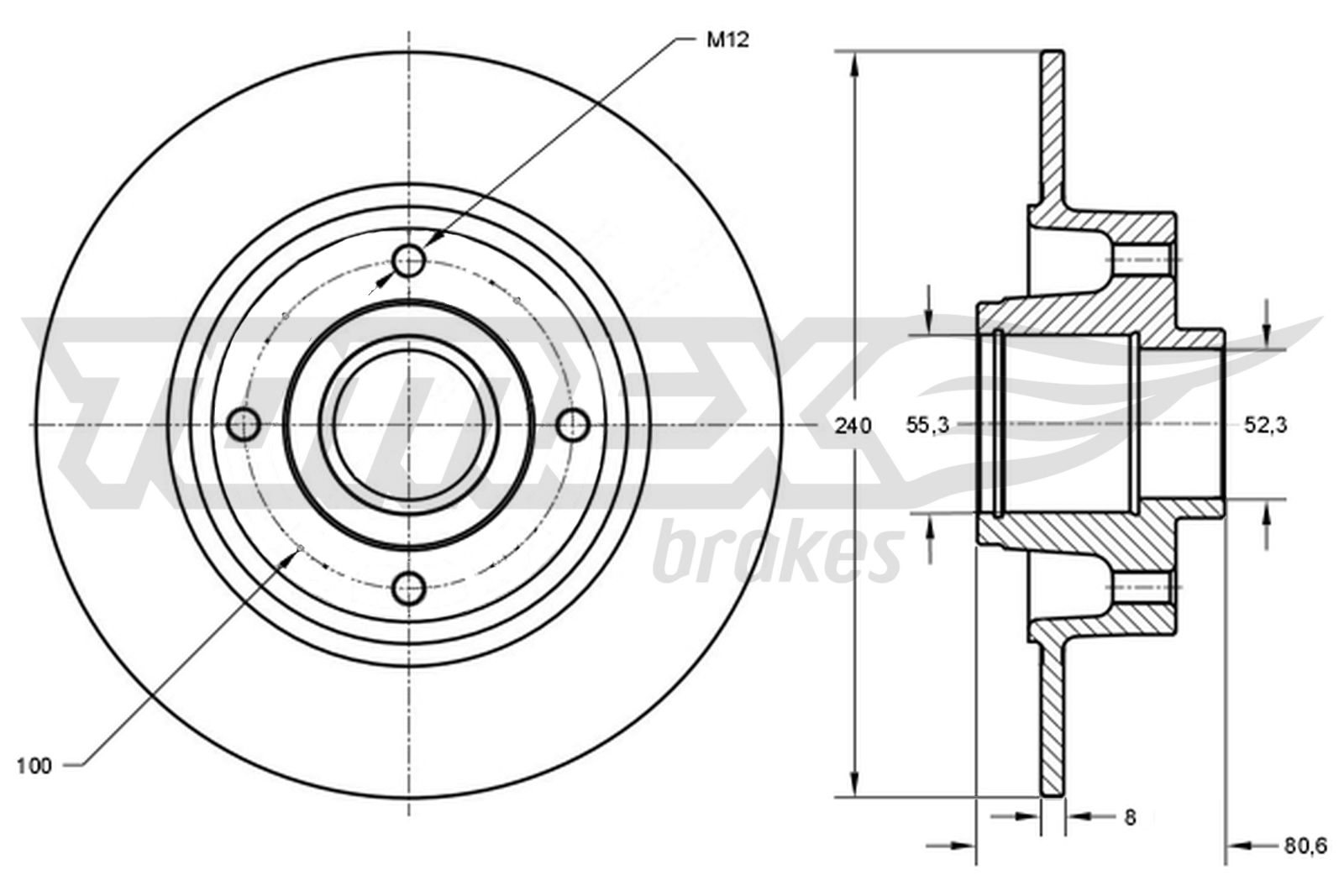 Brzdový kotúč TOMEX Brakes